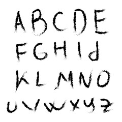 Vector alphabet. Hand drawn letters. Letters of the alphabet written with a brush