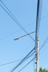 Fototapeta premium Street light with cable