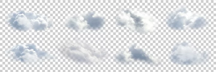 Foto op Plexiglas Vector set of realistic isolated cloud on the transparent background. © comicsans