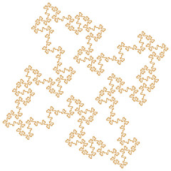 Flat Vector Computer Generated  Koch Island L-system Fractal - Generative Art  
