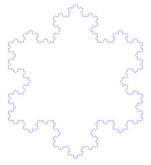 Flat Vector Computer Generated   Koch Snowflake L-system Fractal - Generative Art  
