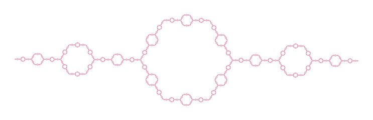 Fototapeta premium Flat Vector Computer Generated Chain L-system Fractal - Generative Art 