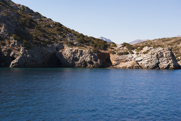 Seascape. Surroundings of the island of Crete, Greece.