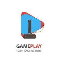 Game logo pad icon gamer gaming vector video controller design joystick illustration console
