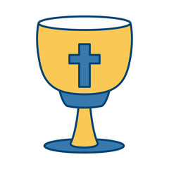 Fototapeta premium catholic cross chalice icon vector illustration graphic design