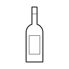 wine bottle drink beverage market product vector illustration