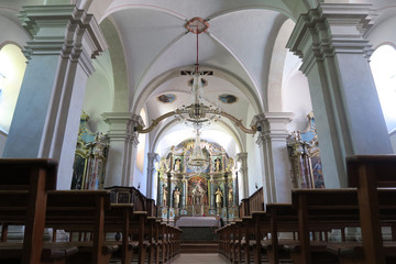 Fototapeta premium Eglise Saint-Gervais et Protais. Saint-Gervais-les-Bains. St. Gervais and Protais Church. Saint-Gervais-les-Bains.