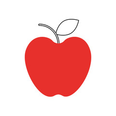 fresh fruit apple food market icon vector illustration