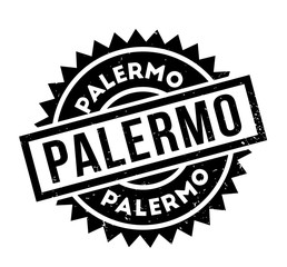 Palermo rubber stamp. Grunge design with dust scratches. Effects can be easily removed for a clean, crisp look. Color is easily changed.
