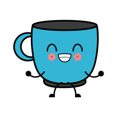 cup of coffee icon vector illustration graphic design kawaii cartoon