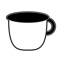 flat line monocromatic cup over white background vector illustration