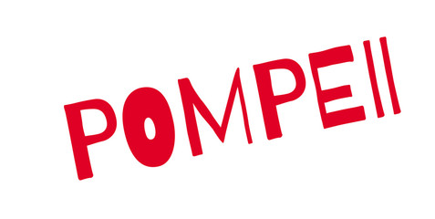 Pompeii rubber stamp. Grunge design with dust scratches. Effects can be easily removed for a clean, crisp look. Color is easily changed.