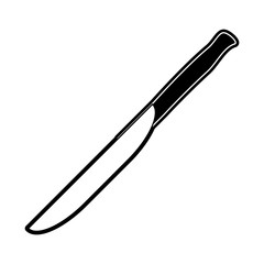 flat line monocromatic knife  over white background vector illustration