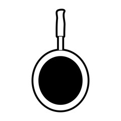 flat line monocromatic pan over white  background vector illustration