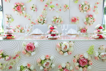 Wedding decor, table decoration with flowers