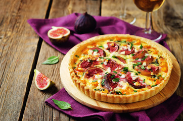 Pumpkin ricotta Basil Figs tart