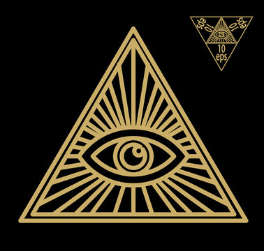 All-seeing eye, or radiant delta - Masonic symbol, symbolizing the Great Architect of the Universe,