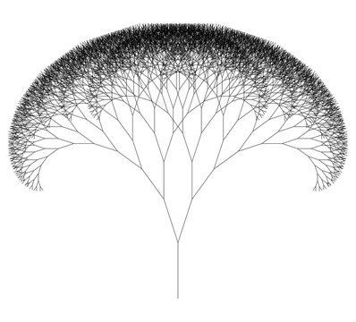 Fototapeta Flat Vector Computer Generated   L-system Fractal Tree - Generative Art  