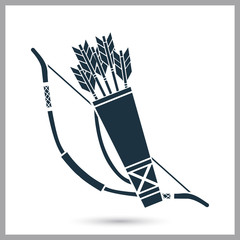 Indians bow and arrows simple icon