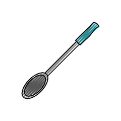 colorful spoon  doodle over white vector illustration