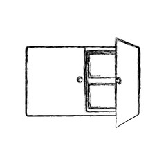 uncolored cupboard over  white   background  vector illustration