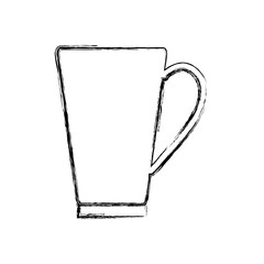 uncolored   mug over white background  vector illustration