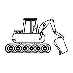 backhoe icon over white background vector illustration