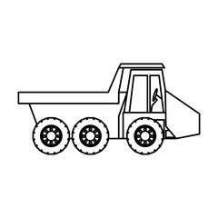 Naklejka premium dump truck icon over white background vector illustration