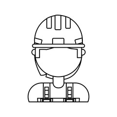 man with safety helmet icon over white background vector illustration