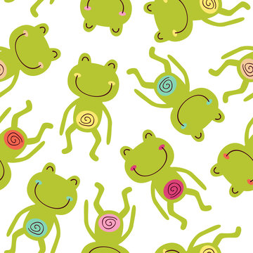 seamless pattern with baby frog - vector illustration, eps
