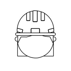 woman with safety helmet icon over white background vector illustration