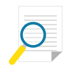 magnifying glass with document vector illustration design