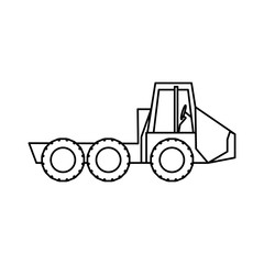 construction truck icon over white background vector illustration