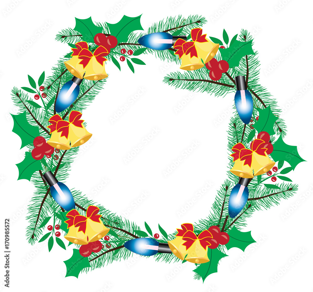 Canvas Prints vector christmas wreath