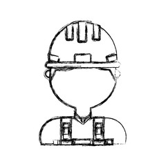 man with safety helmet icon over white background vector illustration