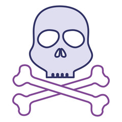 skull alert symbol icon vector illustration design