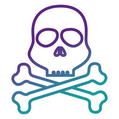 skull alert symbol icon vector illustration design