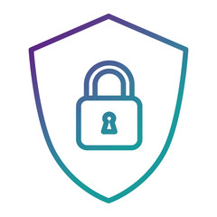 shield with safe padlock isolated icon vector illustration design