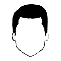 young man head avatar character vector illustration design