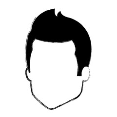 young man head avatar character vector illustration design