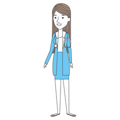 female doctor with stethoscope avatar character vector illustration design