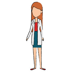 female doctor avatar character vector illustration design