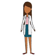 female doctor avatar character vector illustration design