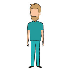 young man avatar character vector illustration design