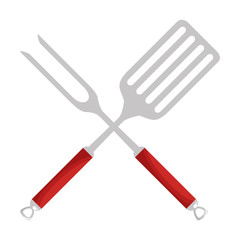 fork and spatula kitchen cutlery icon vector illustration design