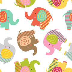 naadloos patroon met babyolifant - vectorillustratie, eps