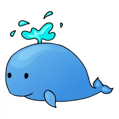 Stickers pour porte Baleine dessin animé baleine isolé