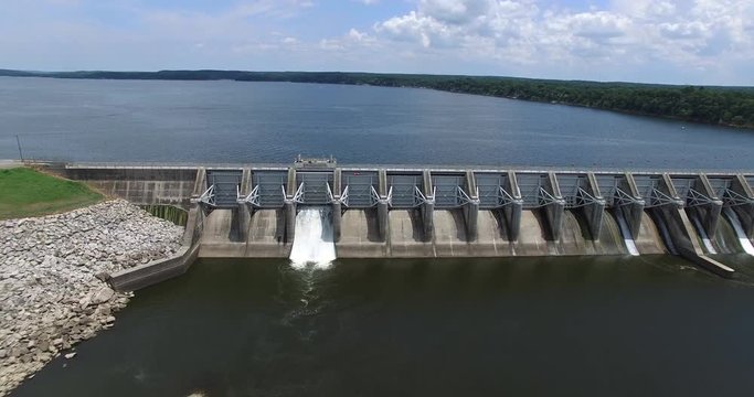 Aerial Robert S Kerr Dam in Oklahoma
