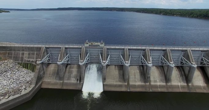 Aerial Robert S Kerr Dam in Oklahoma