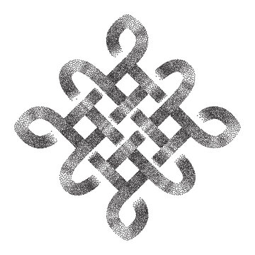 Celtic  Halftone Stippled Pattern - Vector Ancient Pagan Scandinavian Sacred Knotwork Symbol